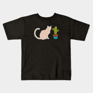 Catctus Funny Cat and cactus Lovers Funny Gift Kids T-Shirt